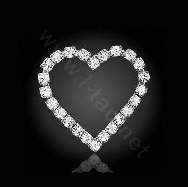 Bling Heart Alloy Crystal Rhinestone DIY Phone Case Cover Deco Kit 22*19mm - White