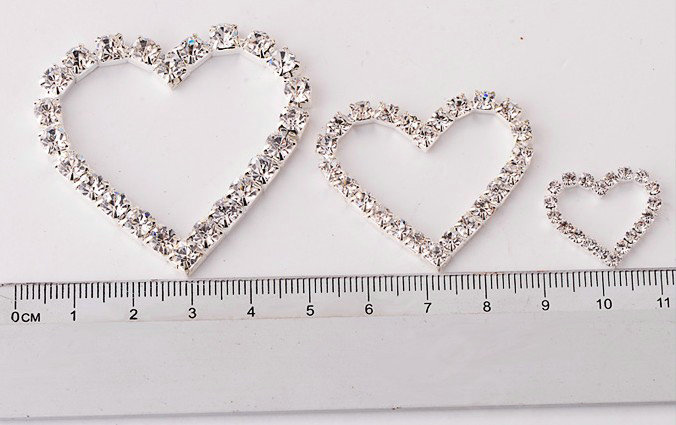 Bling Heart Alloy Crystal Rhinestone DIY Phone Case Cover Deco Kit 22*19mm - White