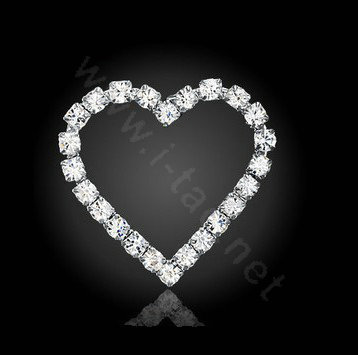 Bling Heart Alloy Crystal Rhinestone DIY Phone Case Cover Deco Kit 38*33mm - White