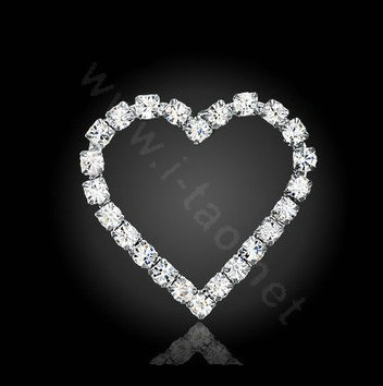 Bling Heart Alloy Crystal Rhinestone DIY Phone Case Cover Deco Kit 48*46mm - White