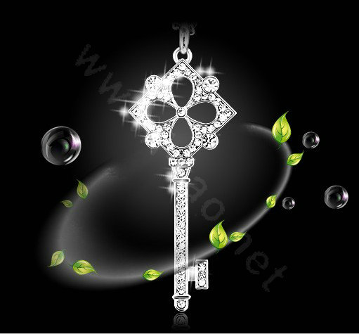 Bling Key Alloy Metal Crystal Rhinestone DIY Phone Case Cover Deco Kit 26*77mm - White