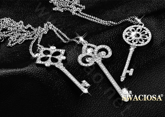 Bling Key Alloy Metal Crystal Rhinestone DIY Phone Case Cover Deco Kit 26*77mm - White