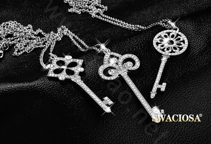 Bling Key Metal Alloy Crystal Rhinestone DIY Phone Case Cover Deco Kit 26*77mm - White
