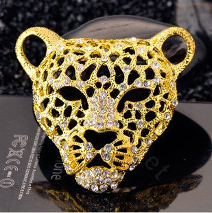 Bling Leopard Alloy Crystal Rhinestone DIY Phone Case Cover Deco Kit 46mm - Gold