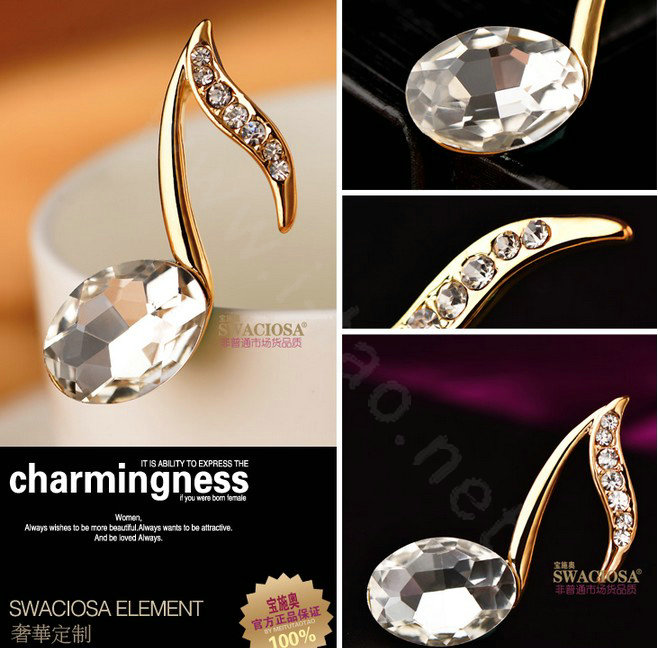 Bling Music note Alloy Crystal Rhinestone DIY Phone Case Cover Deco Kit 40*20mm - Gold