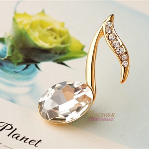 Bling Music note Alloy Crystal Rhinestone DIY Phone Case Cover Deco Kit 40*20mm - Gold
