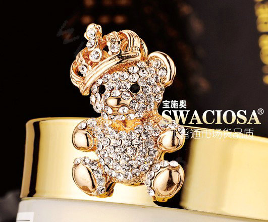 Bling Panda Alloy Rhinestone Crystal DIY Phone Case Cover Deco Kit 34*64mm - White