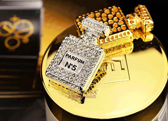 Bling Parfum bottle Alloy Crystal Rhinestone DIY Phone Case Cover Deco Kit 30*50mm - White