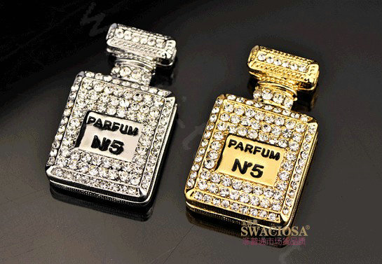 Bling Parfum bottle Alloy Crystal Rhinestone DIY Phone Case Cover Deco Kit 30*50mm - White