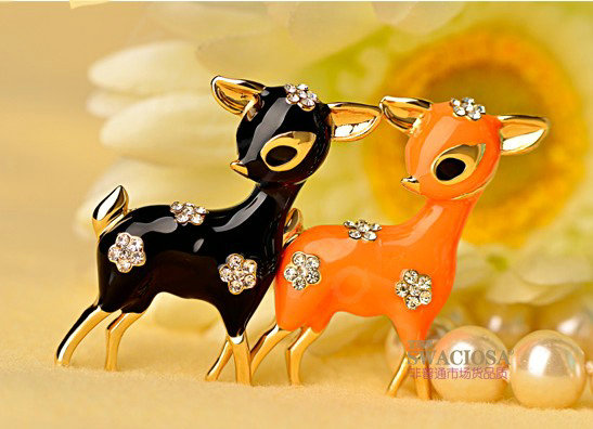 Bling Sika deer Alloy Crystal Rhinestone DIY Phone Case Cover Deco Kit 40*35mm - Black