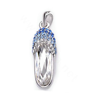 Bling shoes Alloy Rhinestone Crystal DIY Phone Case Cover Deco Kit 37*12mm - Blue