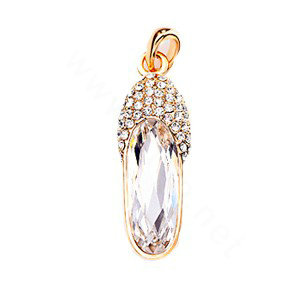 Bling shoes Alloy Rhinestone Crystal DIY Phone Case Cover Deco Kit 37*12mm - Gold