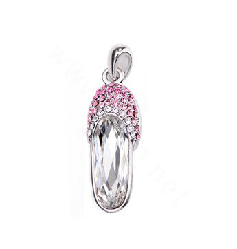 Bling shoes Alloy Rhinestone Crystal DIY Phone Case Cover Deco Kit 37*12mm - Pink