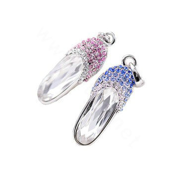 Bling shoes Alloy Rhinestone Crystal DIY Phone Case Cover Deco Kit 37*12mm - Pink