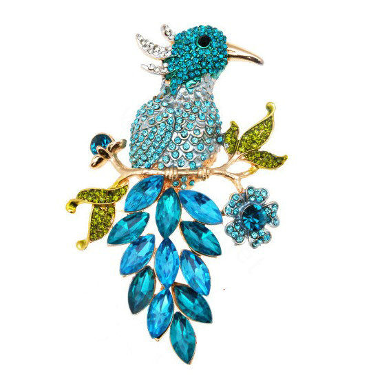 Bling Lark Bird Alloy Crystal Rhinestone DIY Phone Case Cover Deco Den Kit 66*97mm - Blue