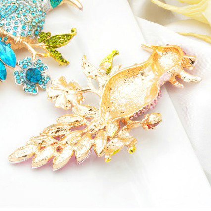 Bling Lark Bird Alloy Crystal Rhinestone DIY Phone Case Cover Deco Den Kit 66*97mm - Blue