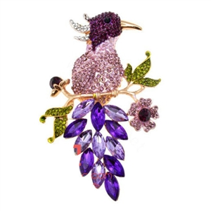 Bling Lark Bird Alloy Crystal Rhinestone DIY Phone Case Cover Deco Den Kit 66*97mm - Purple