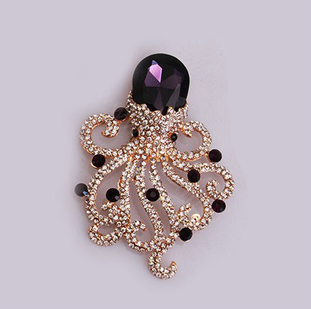 Bling Octopus Alloy Crystal Rhinestone DIY Phone Case Cover Deco Den Kit - Purple