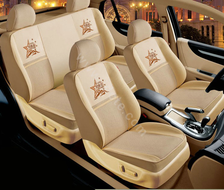 VV Diaoyu Island mesh Custom Auto Car Seat Cover Set - Beige
