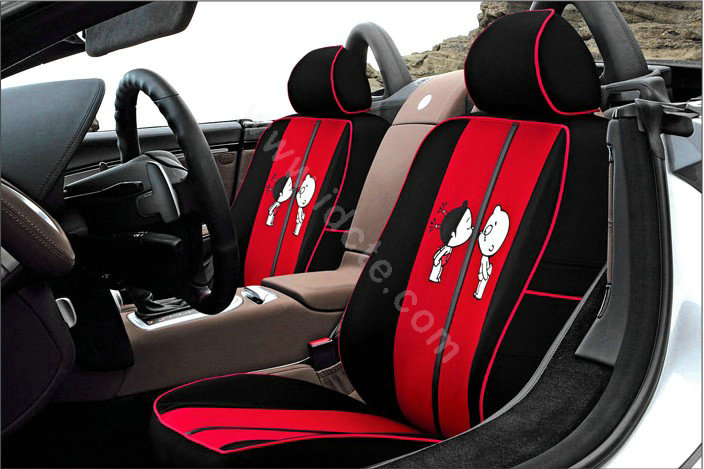 VV Lovers mesh Custom Auto Car Seat Cover Set - Black Red