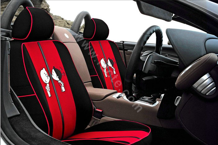 VV Lovers mesh Custom Auto Car Seat Cover Set - Black Red