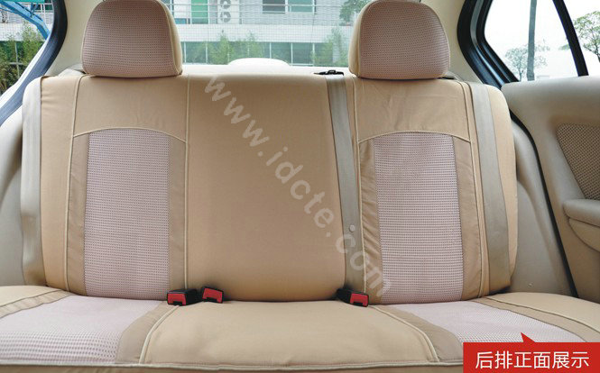 VV Stripe cotton Custom Auto Car Seat Cover Set - Beige Gray
