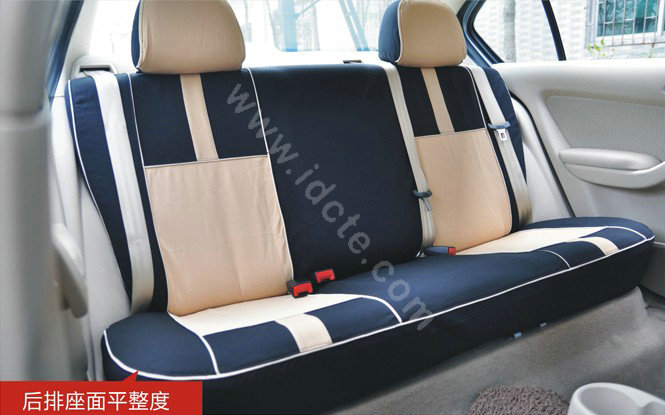 VV Stripe cotton Custom Auto Car Seat Cover Set - Black Beige