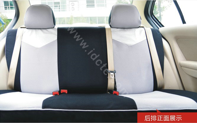 VV Stripe cotton Custom Auto Car Seat Cover Set - Black Gray