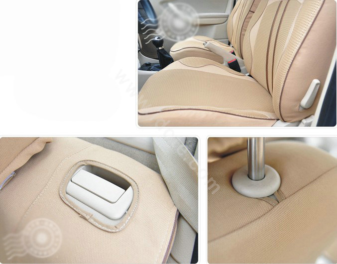 VV Stripe mesh Custom Auto Car Seat Cover Set - Beige Yellow