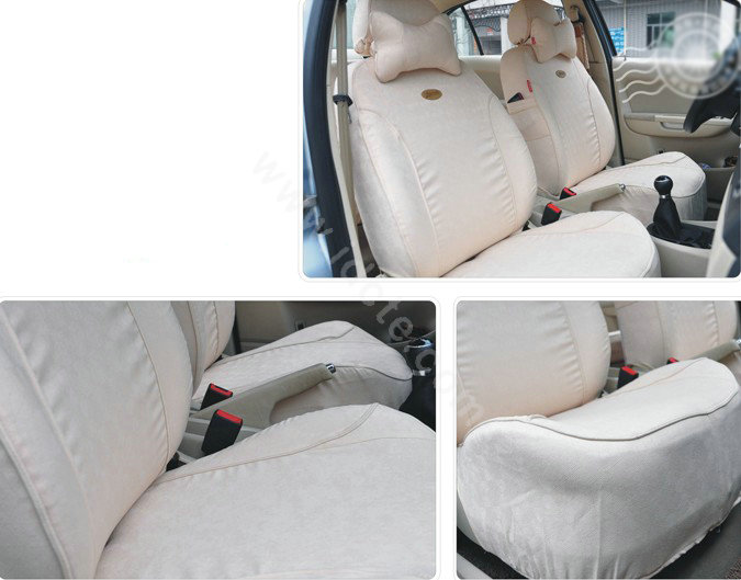VV brocade Custom Auto Car Seat Cover Set - Beige