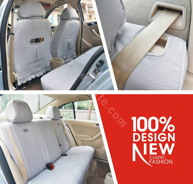 VV brocade Custom Auto Car Seat Cover Set - Gray