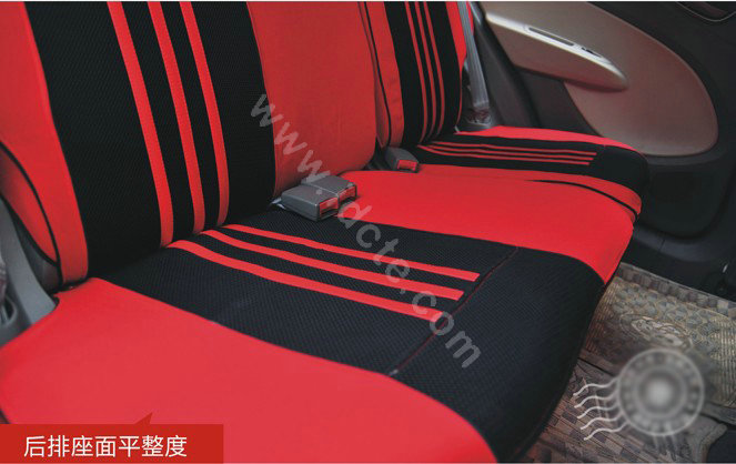 VV mesh Stripe Custom Auto Car Seat Cover Set - Black Red