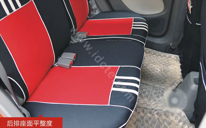 VV mesh Stripe Custom Auto Car Seat Cover Set - Red Black