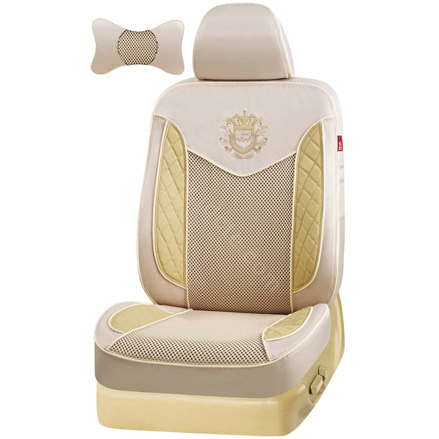 VV Lyocell mesh Custom Auto Car Seat Cover Set - Beige