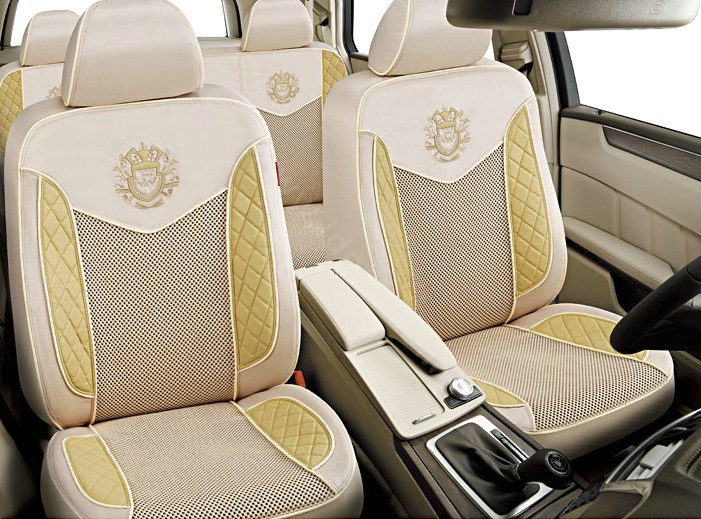 VV Lyocell mesh Custom Auto Car Seat Cover Set - Beige