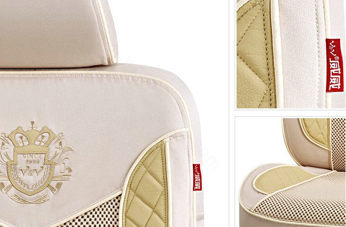 VV Lyocell mesh Custom Auto Car Seat Cover Set - Beige