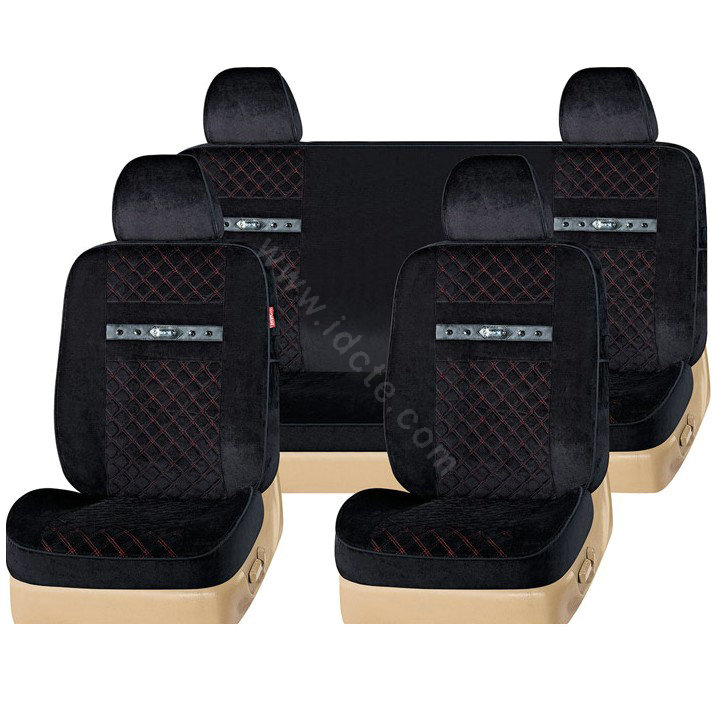VV camel velvet Custom Auto Car Seat Cover Set - Black