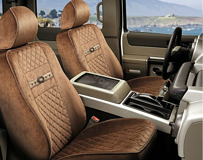 VV camel velvet Custom Auto Car Seat Cover Set - Coffee