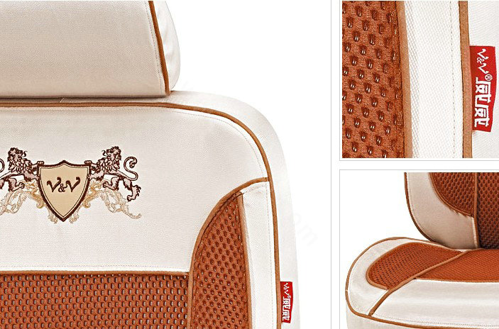 VV satin mesh Custom Auto Car Seat Cover Set - Brown Beige