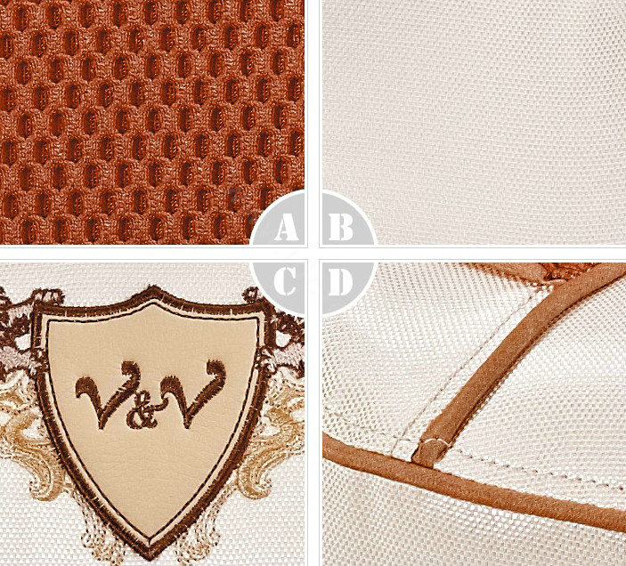 VV satin mesh Custom Auto Car Seat Cover Set - Brown Beige