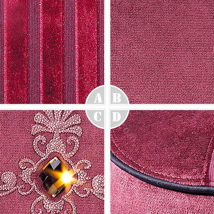 VV stripe camel velvet Custom Auto Car Seat Cover Set - Red