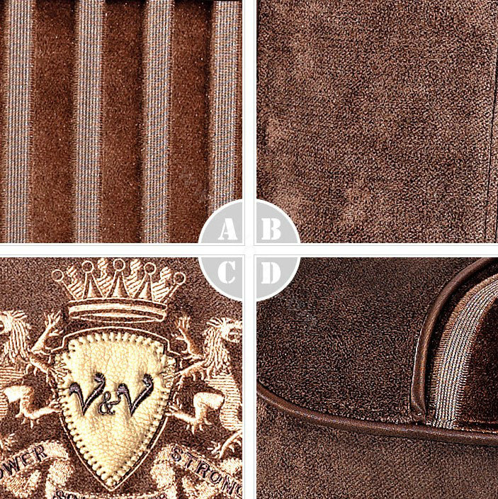 VV stripe velvet Custom Auto Car Seat Cover Set - Coffee