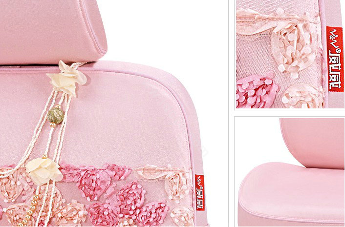 VV 3D flower Lyocell Custom Auto Car Seat Cover Set - Pink