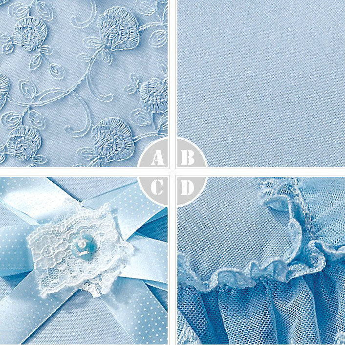 VV 3D satins flower lace Custom Auto Car Seat Cover Set - Blue