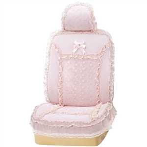 VV 3D satins flower lace Custom Auto Car Seat Cover Set - Pink