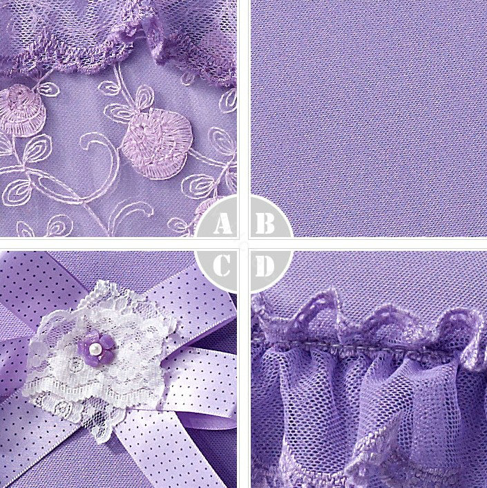 VV 3D satins flower lace Custom Auto Car Seat Cover Set - Purple