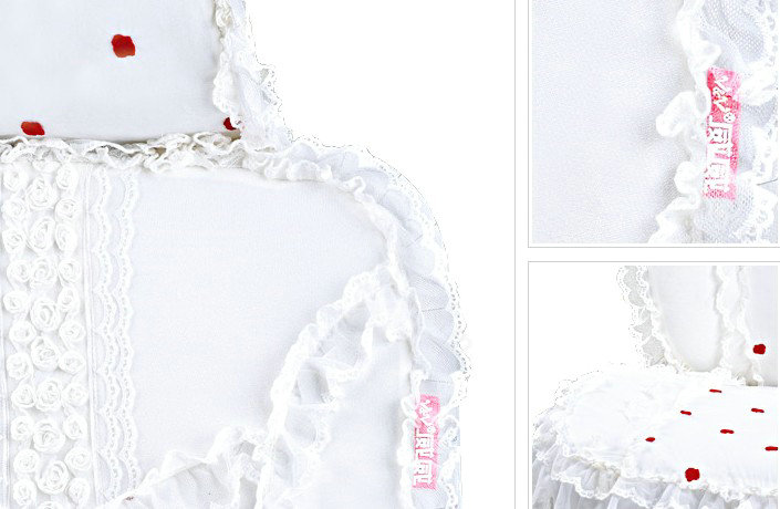 VV 3D satins flower lace Custom Auto Car Seat Cover Set - White
