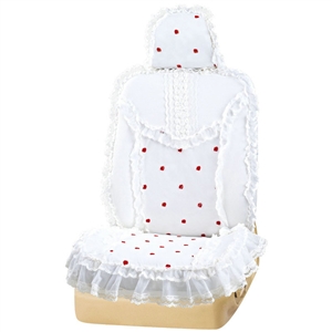 VV 3D satins flower lace Custom Auto Car Seat Cover Set - White