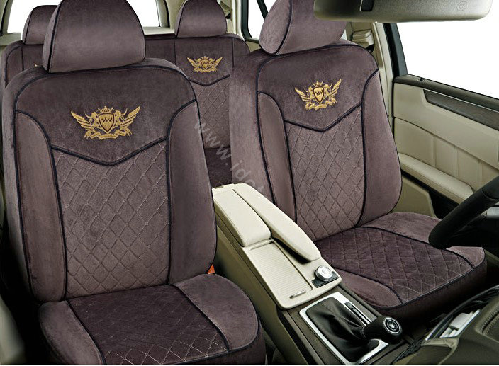 VV Custom Auto Car Seat Cover Set camel velvet - Coffee