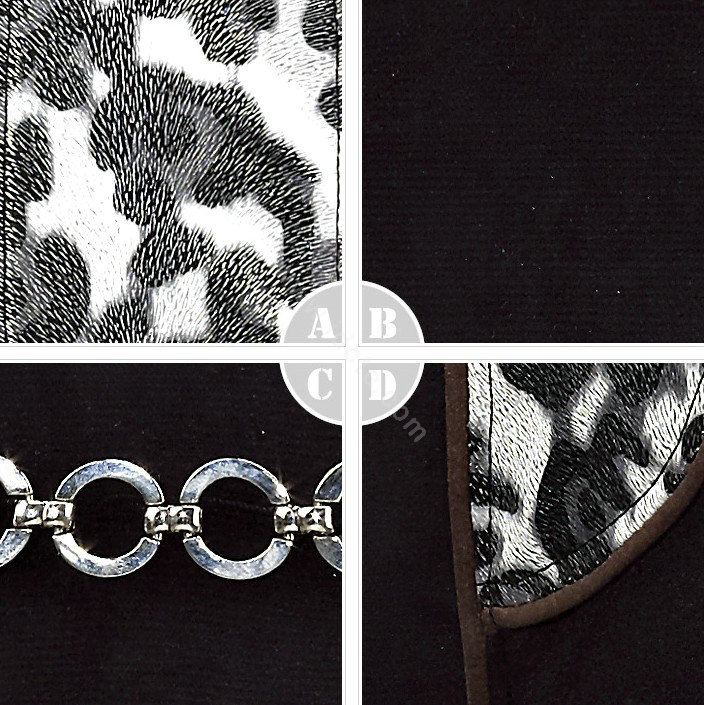 VV Leopard Faux Leather Custom Auto Car Seat Cover Set - Black